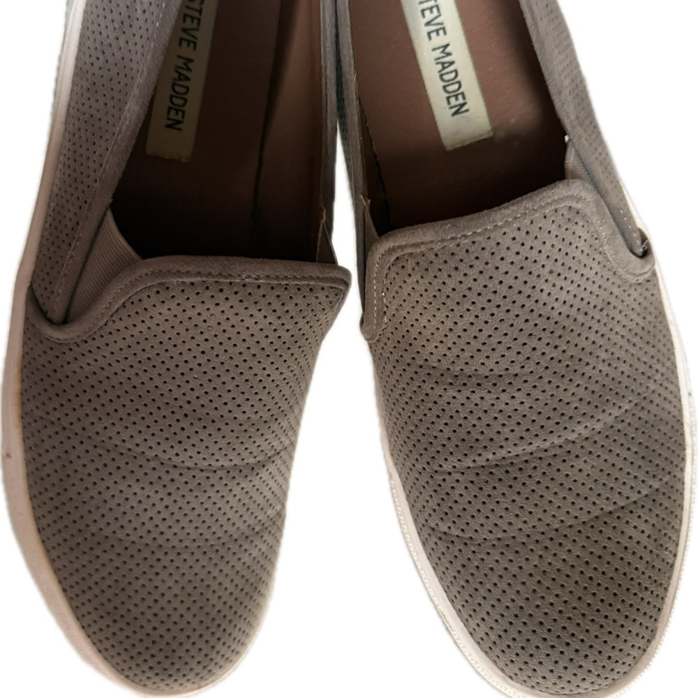 Steve Madden Women's Perforated Slip-On Loafers - Taupe